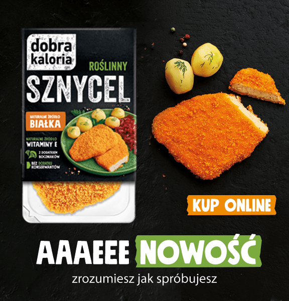 Dobra kaloria-  nowość w sprzedaży online i w sklepach - Sznycel roślinny na bazie boczniaków